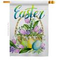 Patio Trasero Spring Easter Baskets Springtime Double-Sided Garden Decorative House Flag, Multi Color PA3914729